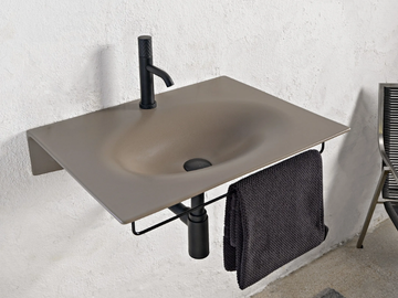 VEIL - Wall-mounted ceramic washbasin with towel rail by Scarabeo Ceramiche - view 2